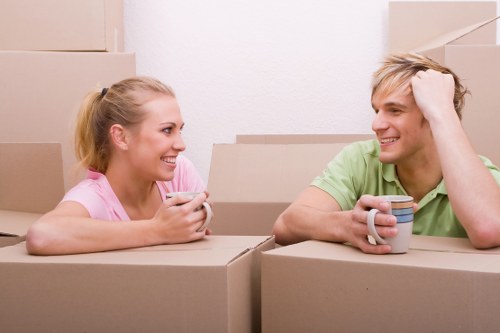 Packed household items ready for mobile storage in Chelsea