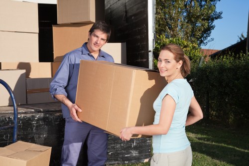 Organized furniture storage space in Chelsea with protected items